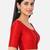Red silk solid plain round neck half sleeve readymade saree blouse