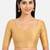 Gold silk solid plain round neck half sleeve readymade saree blouse