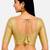 Gold silk solid plain round neck half sleeve readymade saree blouse