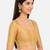 Gold silk solid plain round neck half sleeve readymade saree blouse