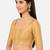 Gold silk solid plain round neck half sleeve readymade saree blouse