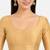 Gold silk solid plain round neck half sleeve readymade saree blouse