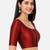 Maroon silk solid plain round neck half sleeve readymade saree blouse