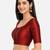 Maroon silk solid plain round neck half sleeve readymade saree blouse