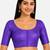 Purple silk solid plain round neck half sleeve readymade saree blouse