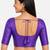 Purple silk solid plain round neck half sleeve readymade saree blouse