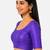 Purple silk solid plain round neck half sleeve readymade saree blouse