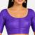 Purple silk solid plain round neck half sleeve readymade saree blouse