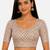 Multi silk blend sequence thread work round neck short sleeve readymade saree blouse