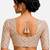 Multi silk blend sequence thread work round neck short sleeve readymade saree blouse