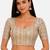 Multi silk blend sequence thread work round neck short sleeve readymade saree blouse