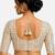 Multi silk blend sequence thread work round neck short sleeve readymade saree blouse