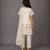 Off white embroidered chanderi cotton silk kurti set
