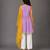Purple off white embroidered cotton silk kurti set