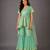Green embroidered cotton silk attached dupatta sharara set