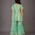 Green embroidered cotton silk attached dupatta sharara set
