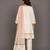 Off white baby pink embroidered velvet chanderi kurti set