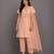 Peach embroidered chanderi cotton silk kurti set