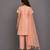 Peach embroidered chanderi cotton silk kurti set