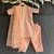 Peach embroidered chanderi cotton silk kurti set
