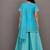 Blue embroidered silk and chanderi gharara set