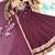 wine color elegant floral embroidery with rich zari weaving border silk blend anarkali gown set