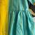 Blue off white embroidered cotton silk kurti set