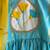 Blue off white embroidered cotton silk kurti set