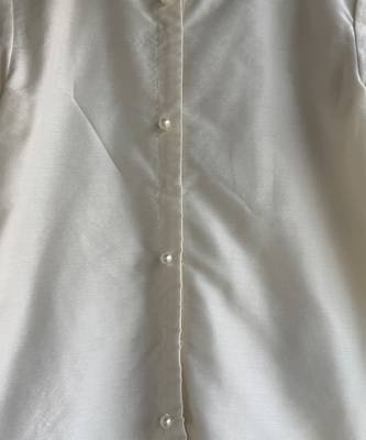 Off white yellow embroidered cotton silk organza kurti set 4
