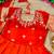 orange color elegant floral embroidery with rich zari weaving border silk blend anarkali gown set