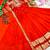 orange color elegant floral embroidery with rich zari weaving border silk blend anarkali gown set