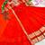 orange color elegant floral embroidery with rich zari weaving border silk blend anarkali gown set