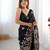 Black georgette sequins saree with unstitched blouse piece.