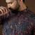 blue georgette solid embroidered kurta 
