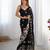 Black georgette sequins saree with unstitched blouse piece.
