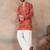 orange modal ethnic motifs embroidered kurta 