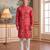 pink linen blend floral printed straight kurta with trouser set 
