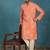 orange linen blend bandhani printed kurta 