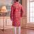 pink linen blend floral printed straight kurta with trouser set 