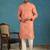 orange linen blend bandhani printed kurta 
