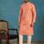 orange linen blend bandhani printed kurta 