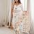 White georgette sequins saree with unstitched blouse piece.