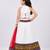 White mirror work cotton halter neck kids lehenga choli with dupatta 