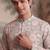 green linen blend floral printed kurta 