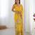 Yellow georgette sequins saree with unstitched blouse piece.