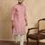 pink silk blend solid embroidered kurta 