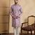 lavender silk blend solid embroidered kurta 