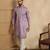 lavender silk blend solid embroidered kurta 