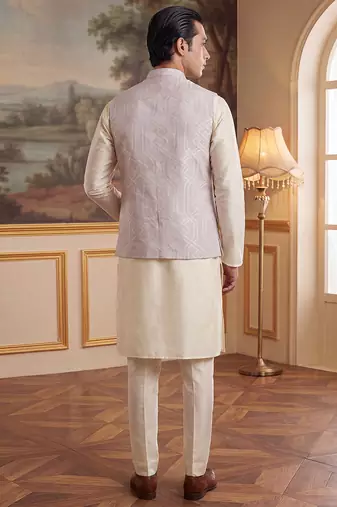 lavender jacquard woven design koti 