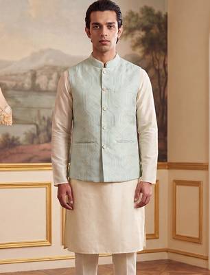 blue jacquard woven design koti  1